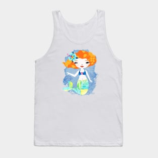 Red Headed Mermaid Tank Top